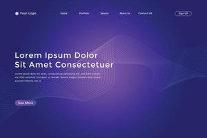 Modern colorful wavy line landing page Design. wave curve abstract landing page vector