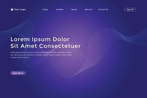 Modern colorful wavy line landing page Design. wave curve abstract landing page vector