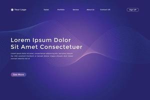 Modern colorful wavy line landing page Design. wave curve abstract landing page vector