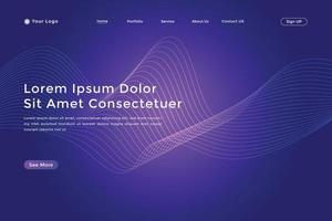 Modern colorful wavy line landing page Design. wave curve abstract landing page vector