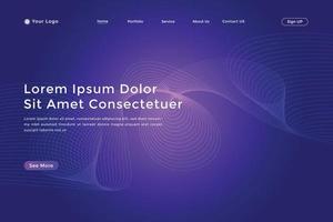 Modern colorful wavy line landing page Design. wave curve abstract landing page vector