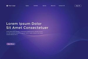 Modern colorful wavy line landing page Design. wave curve abstract landing page vector