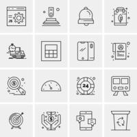 16 iconos universales de negocios vector ilustración de icono creativo para usar en proyectos relacionados con la web y dispositivos móviles