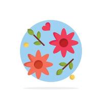 Flower Gift Love Wedding Abstract Circle Background Flat color Icon vector