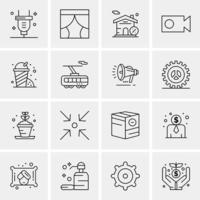 16 iconos universales de negocios vector ilustración de icono creativo para usar en proyectos relacionados con la web y dispositivos móviles