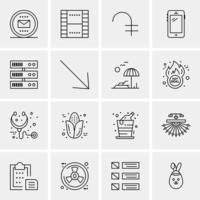 16 iconos universales de negocios vector ilustración de icono creativo para usar en proyectos relacionados con la web y dispositivos móviles