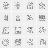 16 iconos universales de negocios vector ilustración de icono creativo para usar en proyectos relacionados con la web y dispositivos móviles