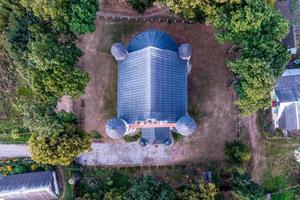 aerial view on baroque temple or catholic church in countryside photo