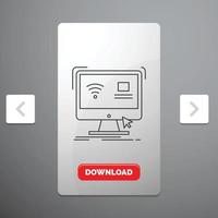 Control. computer. monitor. remote. smart Line Icon vector