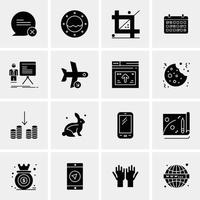 16 iconos universales de negocios vector ilustración de icono creativo para usar en proyectos relacionados con la web y dispositivos móviles