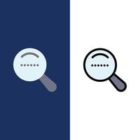 Magnifier Search Dote  Icons Flat and Line Filled Icon Set Vector Blue Background