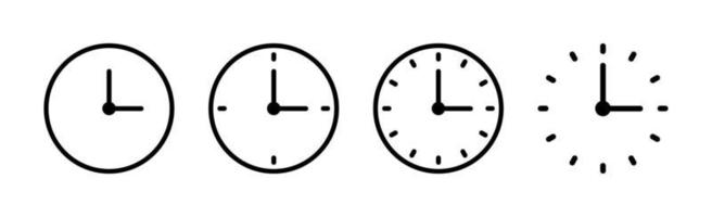 conjunto de iconos de tiempo y reloj redondo, icono de flecha circular - vector