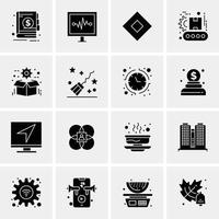 16 iconos universales de negocios vector ilustración de icono creativo para usar en proyectos relacionados con la web y dispositivos móviles