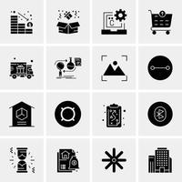 16 iconos universales de negocios vector ilustración de icono creativo para usar en proyectos relacionados con la web y dispositivos móviles