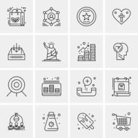 16 iconos universales de negocios vector ilustración de icono creativo para usar en proyectos relacionados con la web y dispositivos móviles