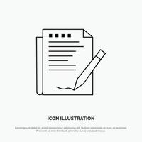 Agreement Report Form Layout Paper Line Icon Vector