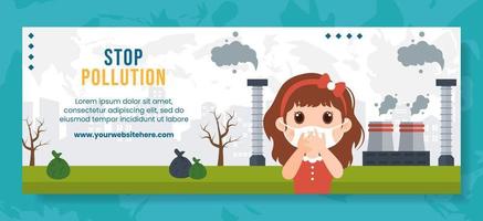 National Pollution Prevention Day Cover Flat Cartoon Hand Drawn Templates Illustration vector