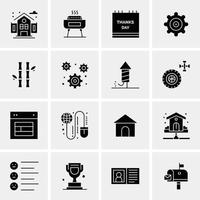 16 iconos universales de negocios vector ilustración de icono creativo para usar en proyectos relacionados con la web y dispositivos móviles