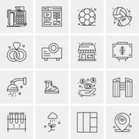 16 iconos universales de negocios vector ilustración de icono creativo para usar en proyectos relacionados con la web y dispositivos móviles