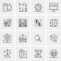 16 iconos universales de negocios vector ilustración de icono creativo para usar en proyectos relacionados con la web y dispositivos móviles