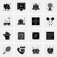 16 iconos universales de negocios vector ilustración de icono creativo para usar en proyectos relacionados con la web y dispositivos móviles