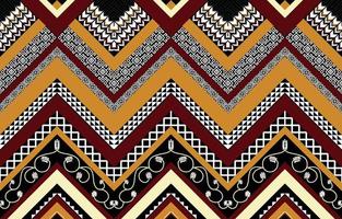 Geometric ethnic oriental ikat Zigzag seamless pattern traditional. Design for background, carpet, wallpaper, clothing, wrapping, Batik, fabric, linoleum, tile. Vector illustration. embroidery style.