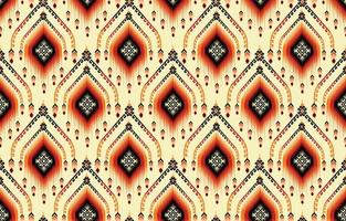 patrón de ikat colorido, estilo de arte étnico oriental ikat sin costuras. diseño para fondo, alfombra, papel tapiz, ropa, envoltura, batik, tela, telón de fondo, sarong e ilustración vectorial. estilo de bordado vector