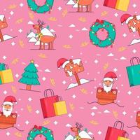 Seamless Cartoon Christmas Background vector