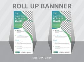 Medical roll up banner design template, modern vector standee banner template decoration  for exhibition, printing, presentation and brochure flyer.