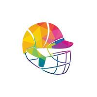 diseño de icono de vector de casco de críquet. casco creativo para el concepto de campeonato de cricket.