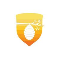 Honeycomb Hive Logo Vector Design. Honey icon flat vector illustration for logo, web, app, UI.