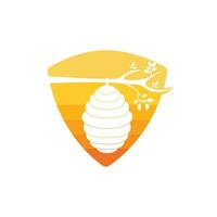 Honeycomb Hive Logo Vector Design. Honey icon flat vector illustration for logo, web, app, UI.