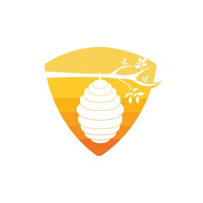Honeycomb Hive Logo Vector Design. Honey icon flat vector illustration for logo, web, app, UI.