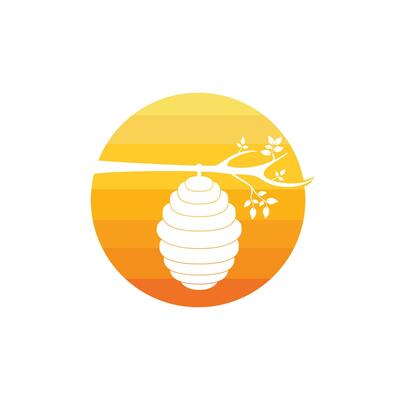 Honeycomb Hive Logo Vector Design. Honey icon flat vector illustration for logo, web, app, UI.