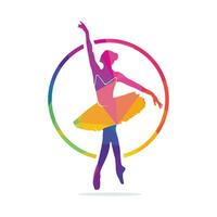 Diseño de logotipo vectorial de bailarina de ballet. diseño de logotipo para escuela de ballet y estudio de danza. vector