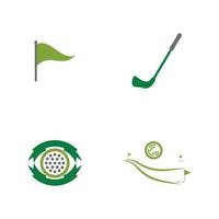 logotipo de diseño de ilustración de vector de icono de golf