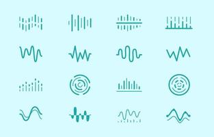 colección dinámica de iconos de ondas de sonido vector