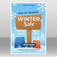 Winter Sale Poster Template vector