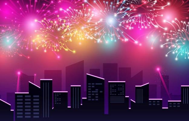 Colorful Fireworks Background