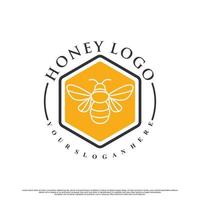 Honey logo design with creative concept Premium Vector