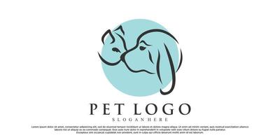 Pet style icon logo design with creative unique concept Premium Vector