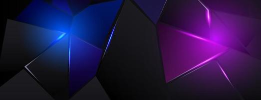 Abstract 3d Triangle Polygon Pattern Crack On blue and purple Light Design Modern Futuristic Background vector