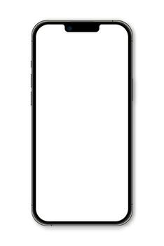 Realistic model smartphone. Smartphone mockup. Device front view. 3D mobile phone with shadow. Vector illustration