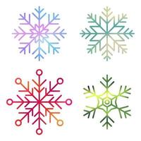 conjunto de copos de nieve de acuarela de vector. colección de copos de nieve artísticos con textura de acuarela. conjunto de copos de nieve. ilustración vectorial vector