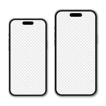 Realistic model smartphone. Smartphone mockup. Device front view. 3D mobile phone with shadow. Vector illustration