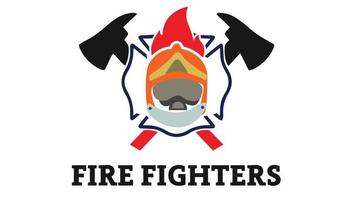 Fire Fighters Helmet Logo Design vector