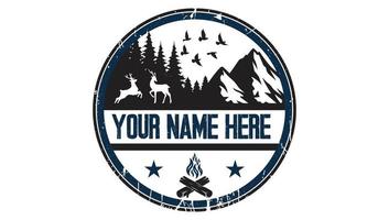 Hunting Fishing Outdoor Adventure Logo Design Template vector