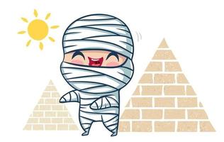 Mummy in kawaii style vector