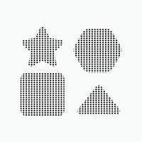 paquete de forma de textura de puntos de semitono vector