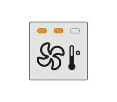 Automobile air conditioning degree fixing button. Car ventilation settings. Modern car sketch dashboard illustration. Editable line icon. vector